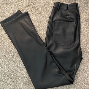 Zara black leather pants